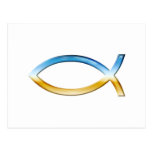 Ichthus - cielo y tierra cristianos del símbolo de postal