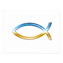 Ichthus - cielo y tierra cristianos del símbolo de postal