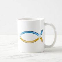 Ichthus - cielo y tierra cristianos del símbolo de tazas de café