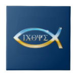Ichthus - símbolo cristiano de los pescados - teja