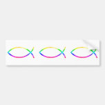Ichthus - símbolos cristianos de los pescados etiqueta de parachoque