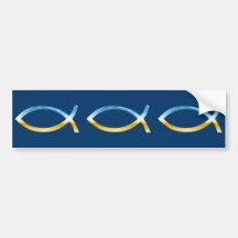 Ichthus - símbolos cristianos de los pescados etiqueta de parachoque
