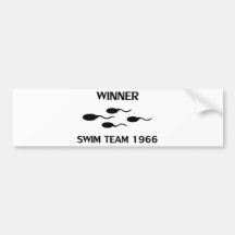 icono 1966 del equipo de natación del ganador etiqueta de parachoque
