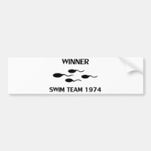 icono 1974 del equipo de natación del ganador etiqueta de parachoque