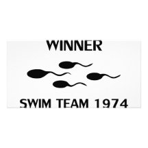 icono 1974 del equipo de natación del ganador tarjetas personales con fotos