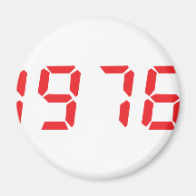 icono 1976 del rojo imán de frigorífico