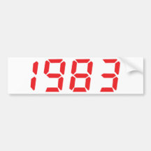 icono 1983 del rojo etiqueta de parachoque
