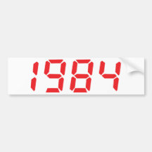 icono 1984 del rojo etiqueta de parachoque