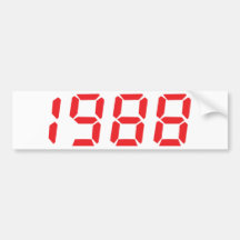 icono 1988 del rojo etiqueta de parachoque