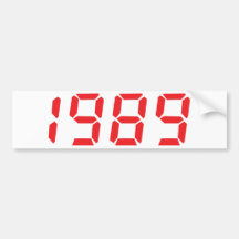 icono 1989 del rojo etiqueta de parachoque
