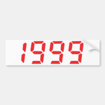 icono 1999 del rojo etiqueta de parachoque