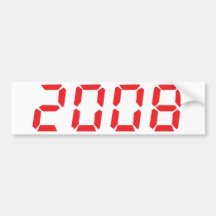 icono 2008 del rojo etiqueta de parachoque