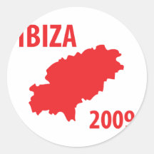 Icono 2009 de Ibiza Pegatina Redonda