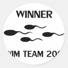 icono 2009 del equipo de natación del ganador etiquetas redondas