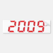 icono 2009 del rojo etiqueta de parachoque