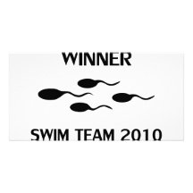 icono 2010 del equipo de natación del ganador tarjeta con foto personalizada
