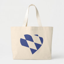 icono bávaro azul del corazón bolsa lienzo