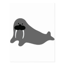 icono cómico de la morsa tarjeta postal