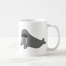 icono cómico de la morsa taza de café