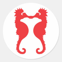 icono de dos caballos de Mar Rojo Pegatina