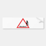 icono de la diversión del vagabundo etiqueta de parachoque