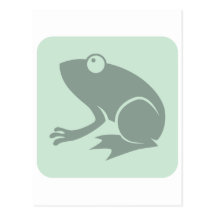 Icono de la rana verde tarjetas postales