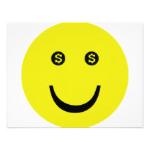 icono de la sonrisa del dólar anuncio personalizado