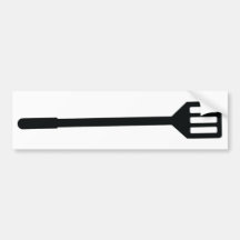 icono de los cubiertos de la barbacoa etiqueta de parachoque