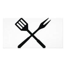 Icono de los cubiertos del Bbq Tarjetas Fotograficas