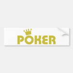 icono de oro de la corona del póker etiqueta de parachoque