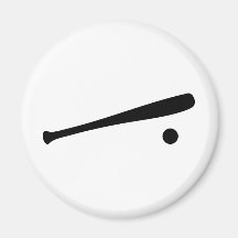 icono del bate de béisbol y de la bola iman de nevera