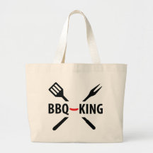 Icono del Bbq-Rey Bolsas Lienzo