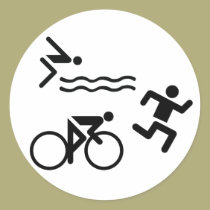 icono del círculo del triathlon pegatinas