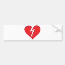 icono del corazón del relámpago pegatina de parachoque