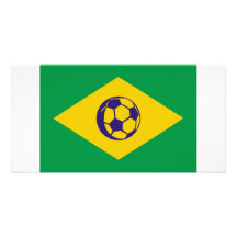 icono del fútbol del Brasil Tarjeta Fotografica