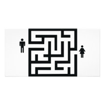 icono del laberinto del hombre y de la mujer tarjetas fotograficas 