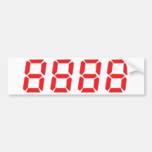 icono del rojo 8888 etiqueta de parachoque