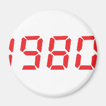 icono el an o 80 del rojo iman de frigorífico