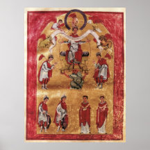 Icono europeo de la iglesia cristiana poster