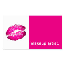 Icono moderno del beso del lápiz labial - fuschia  plantillas de tarjeta de negocio