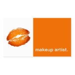 Icono moderno del beso del lápiz labial - naranja  plantilla de tarjeta de visita