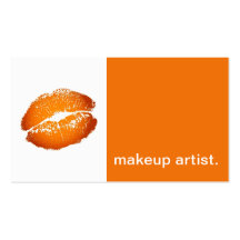 Icono moderno del beso del lápiz labial - naranja  plantilla de tarjeta de visita