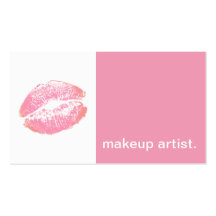 Icono moderno del beso del lápiz labial - rosa del tarjeta de visita