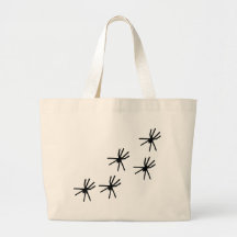 icono negro de cinco arañas bolsa de mano