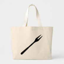 icono negro de la bifurcación del Bbq Bolsa De Mano