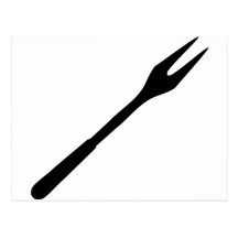 icono negro de la bifurcación del Bbq Tarjetas Postales