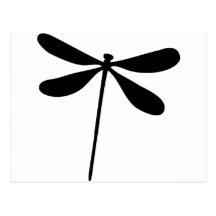 icono negro de la mosca del dragón postales