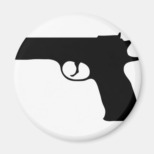 icono negro de la pistola imanes  