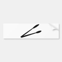 icono negro de las pinzas de la barbacoa etiqueta de parachoque