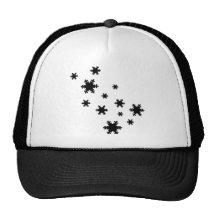 icono negro de los copos de nieve gorra